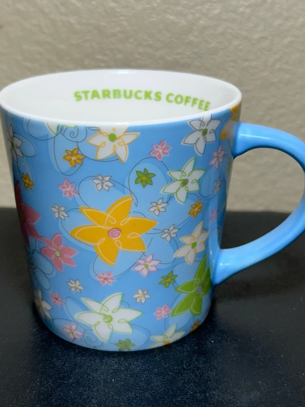Starbucks Blue Floral Pattern Ceramic Mug 2005 Collectible Vintage